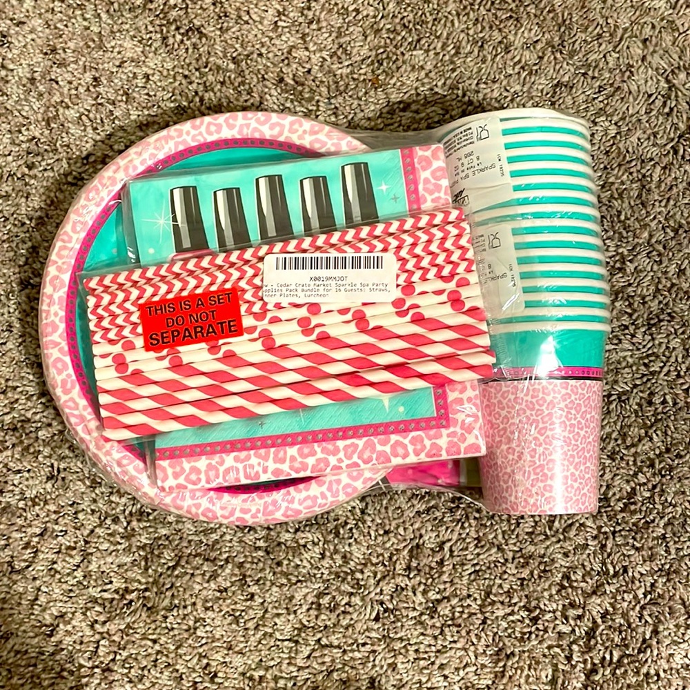 Spa birthday party decoration set not used